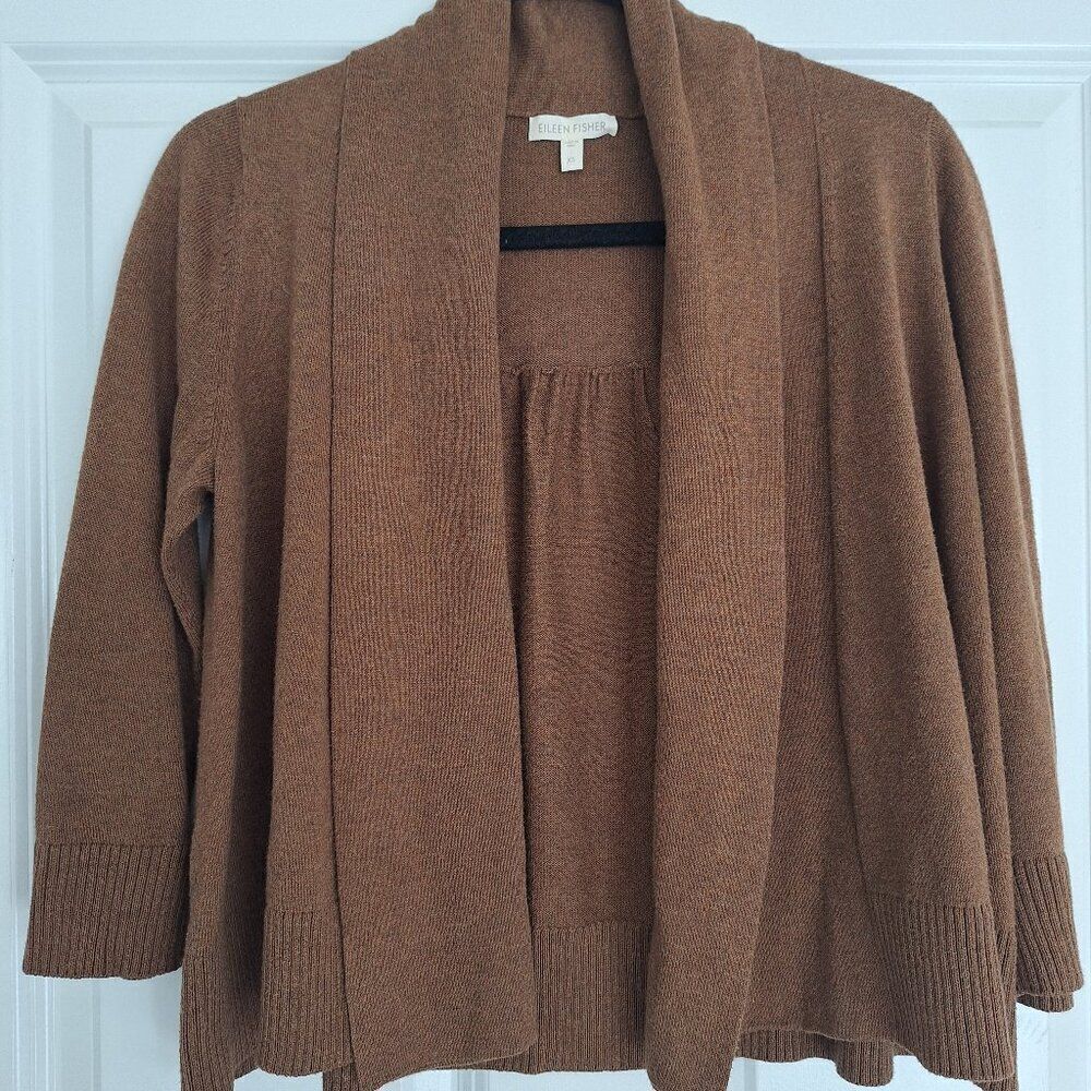 Eileen Fisher Organic Cotton open front ‎ Cardigan Blazer size xs